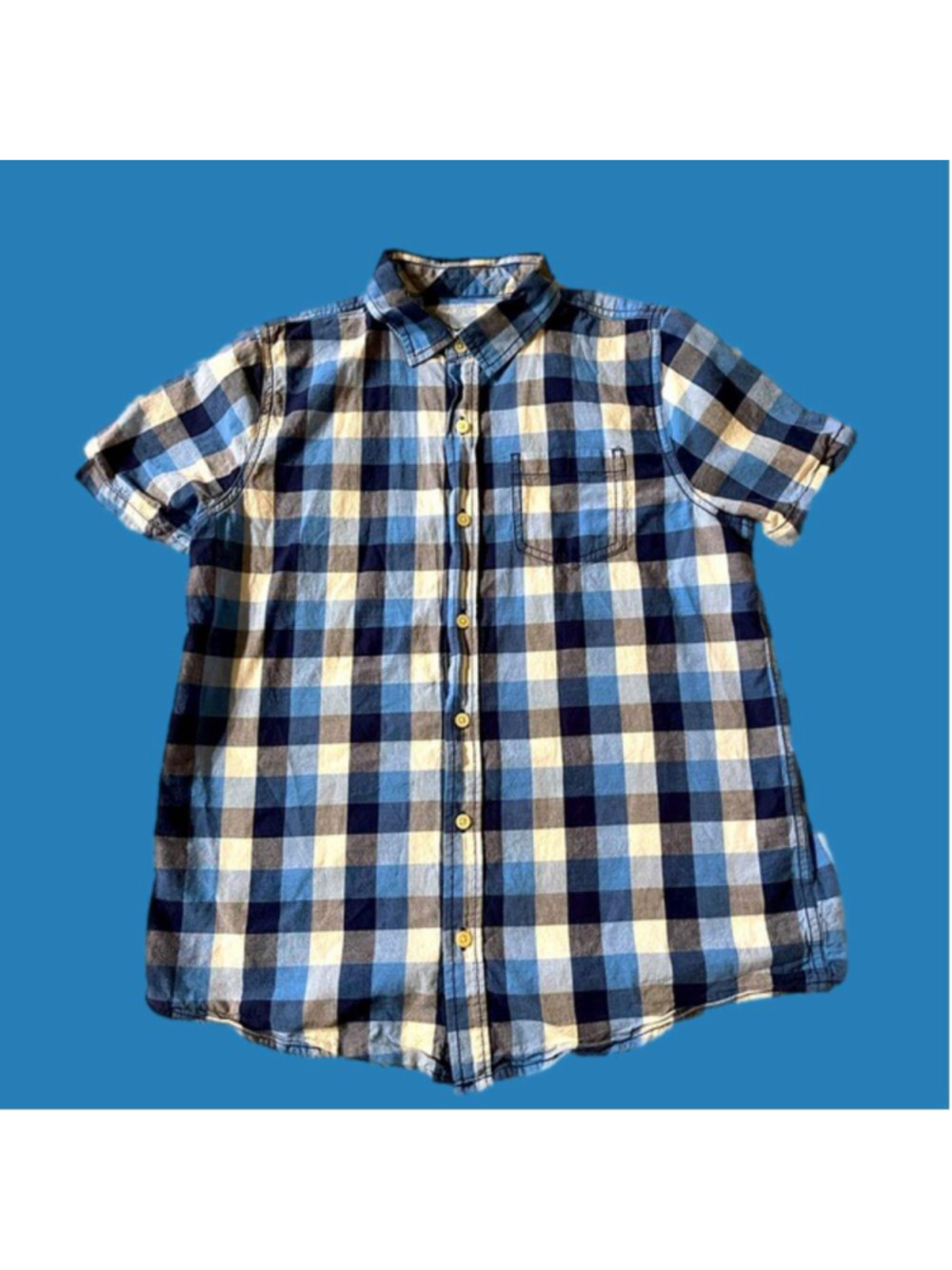 Arizona Plaid boy's button down shirt, Size Husky XL, EUC